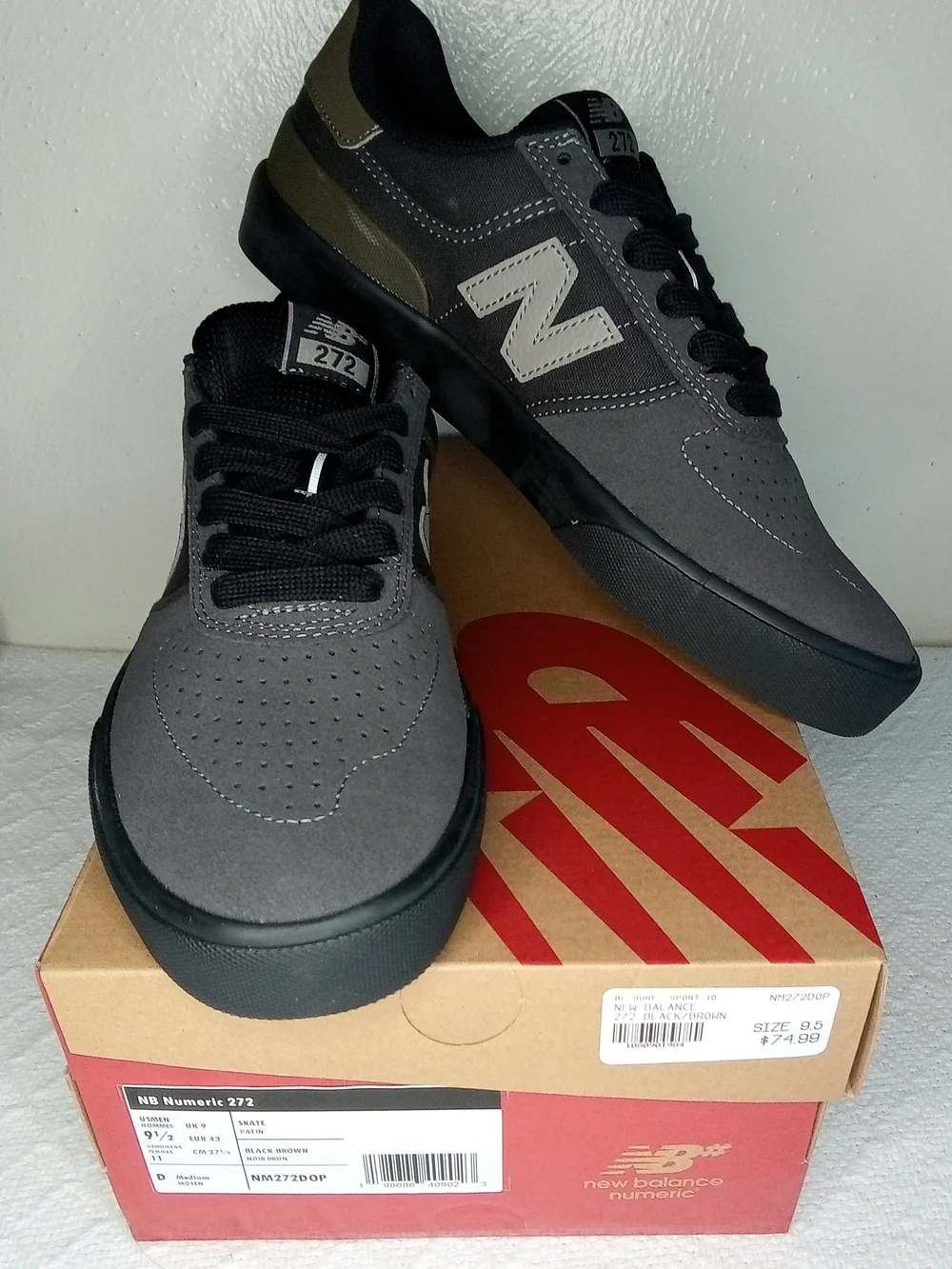 NIB New Balance Numeric 272 Black Brown Skate Shoes